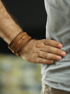 HS Crazy Horse hand-crafted Genuine Leather bracelet